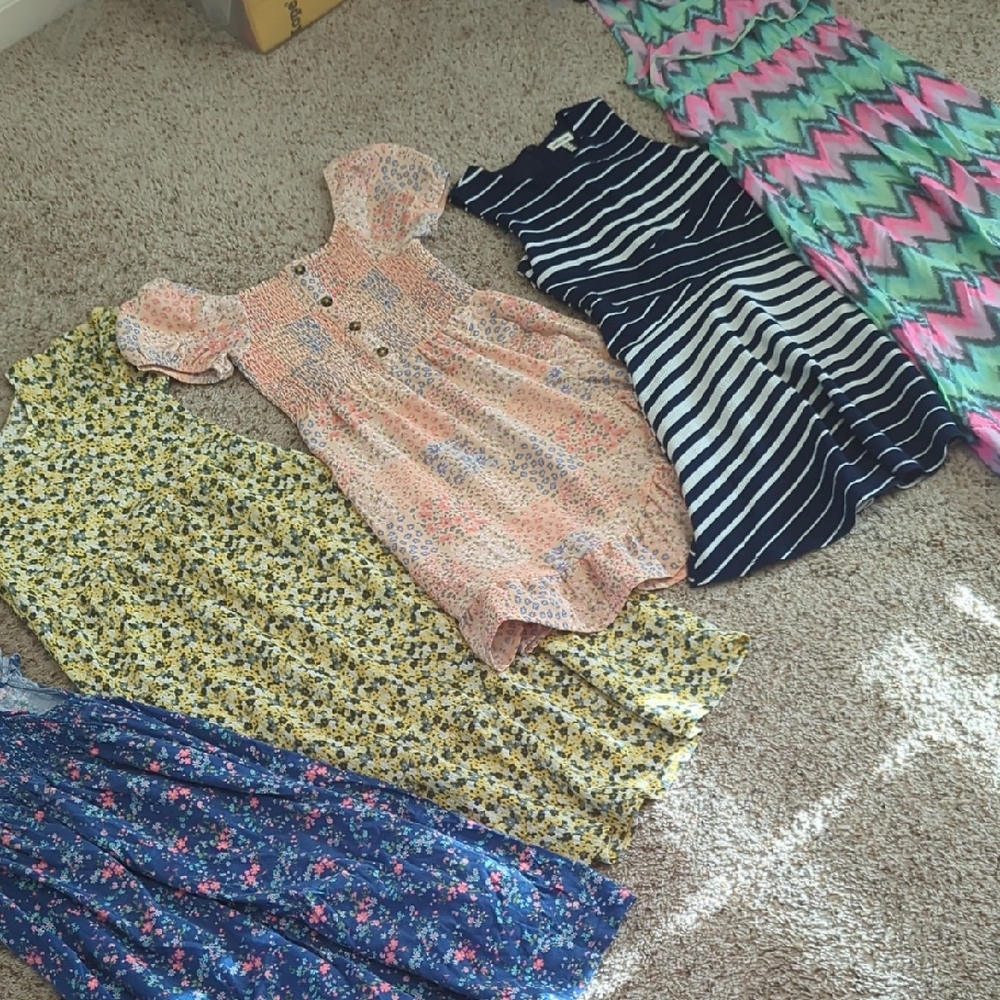 Lot Of 5 Spring/Summer Dresses, Size 7/8
